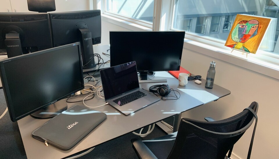 Et maleri er både fint å se på, samtidig som det gir litt kulturell stimuli, selv på kontoret! 📸: Privat