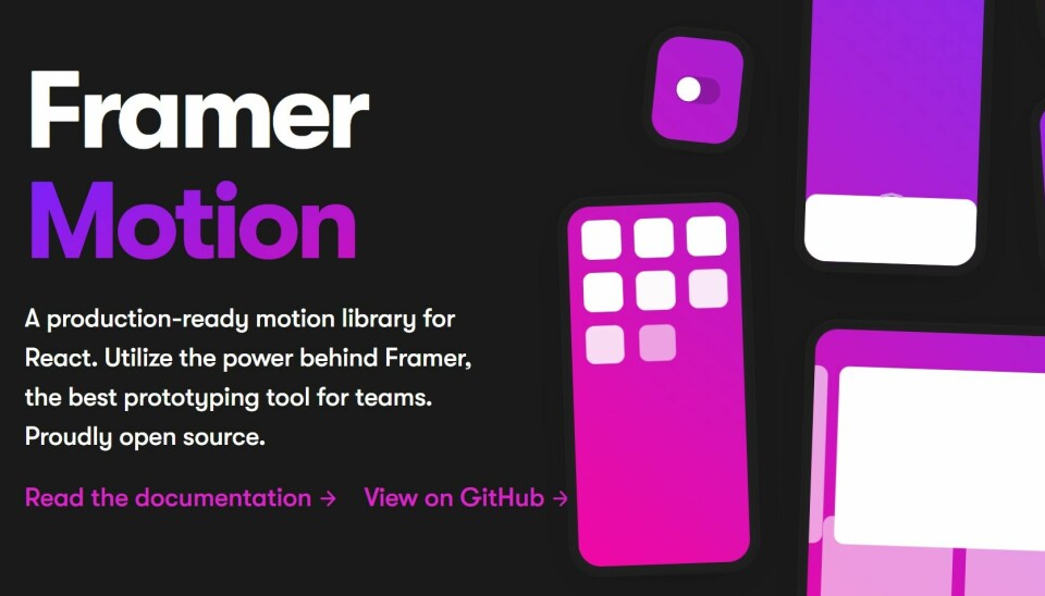 Framer Motion nærmer seg versjon 5.