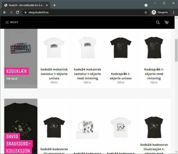 Se på alle de kule skjortene fra shop.kode24.no du kan vinne, da.