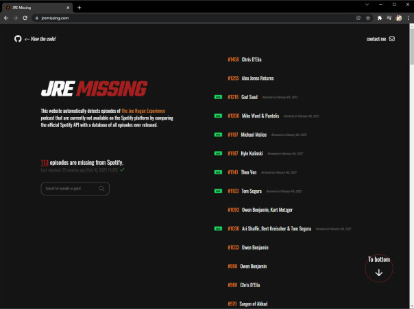 Nettsida jremissing.com ble mest lagd for å lære seg React.
