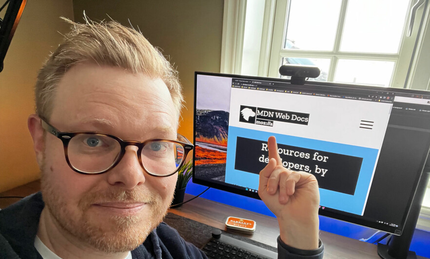 Jørgen i kode24 er fan av MDN Web Docs. 📸: Jørgen Jacobsen