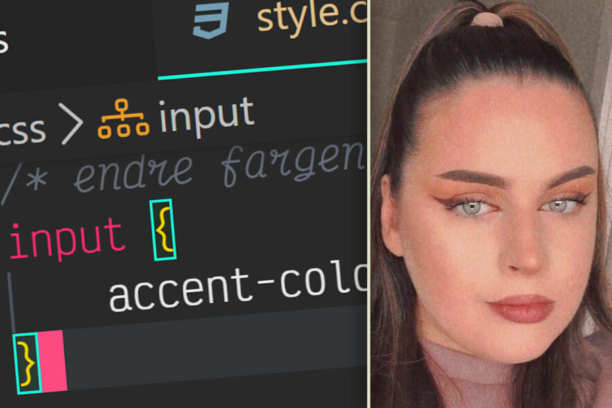 Julia Jakobsen har mange gode CSS og design-tips - blant annet å endre farger du kanskje ikke visste at du kunne endre. 📸: Privat / kode24