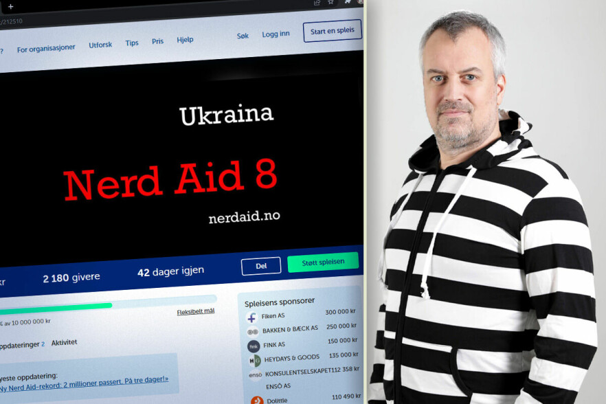 Nerd Aid fra utvikleren Erlend Schei i Oslo Origo fortsetter å samle inn store summer fra norsk IT-bransje. 📸: Håkon Jakobsen / Oslo Origo / kode24