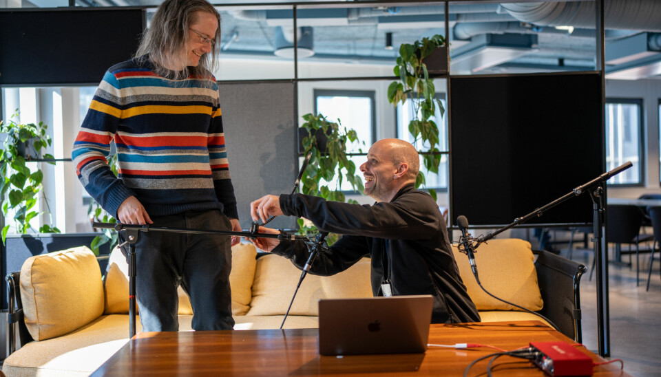 Magnar Sveen og Christian Johansen jobber begge i Kodemaker, og lager nå en ny sesong av ZombieCLJ, hvor de lager et spill sammen med Clojure og ClojureScript. 📸: Odin Hole Standal