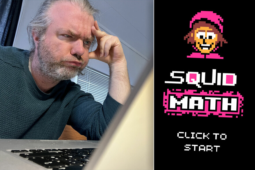Jarle 'PixelBerntsen' Berntsen har laga det lille spillet Squid Math. Og fikk raskt smake på forskjellen på iOS og Android sine appbutikker. 📸: Privat / kode24