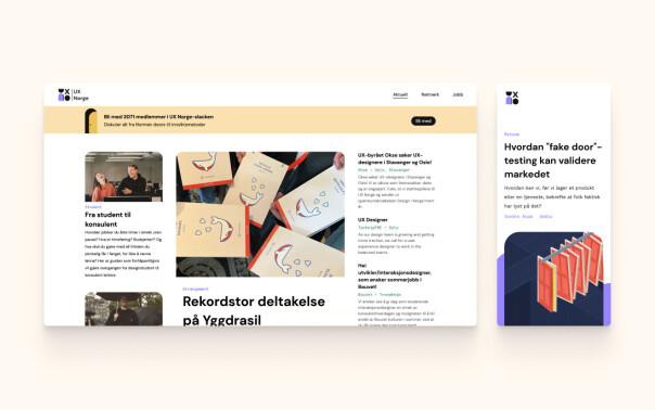 Denne skjermdumpen ble sluppet fredag ettermiddag, av hvordan UX Norge-nettavisa skal bli seende ut når den åpner lørdag. 📸: UX Norge