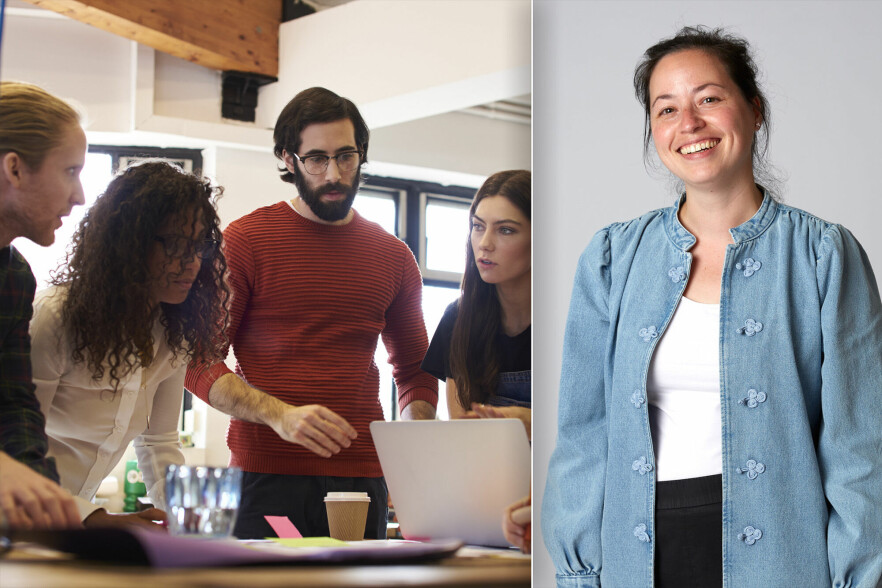 Linda Christin Halvorsen leder avdelingen for design i Bekk, og har noen tanker om hva man skal, og ikke skal, snakke om på stand-up-møter. 📸: Shutterstock / NTB / Bekk