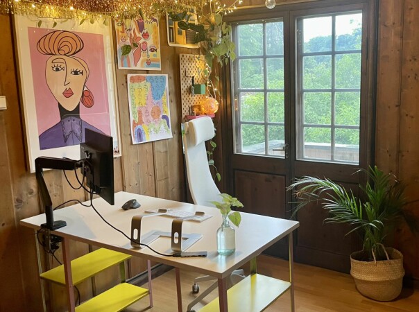 Hjemmekontoret til Urte Sniaukstaite i LearnLink📸: Privat