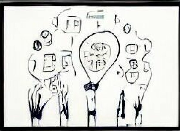 “a pencil sketch of co-creation and collaboration in a frame and white background” (craiyon.com)