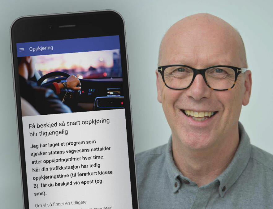 Lars-Inge Haslie, seniorrådgiver i Statens vegvesen, sier han setter pris på bruk av dataen deres. Men selve tjenesten oppkjoring.com har han ikke troa på. 📸: Vegvesenet / kode24