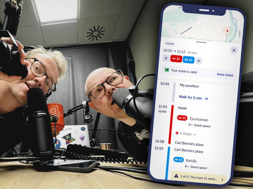kode24-timen tar med seg Ruter-appen inn i studio. 📸: Jørgen Jacobsen
