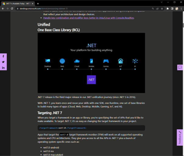 Med utgivelsen av .NET 7 fortsetter Microsoft å pushe ideen om én plattform til alle slags applikasjoner.