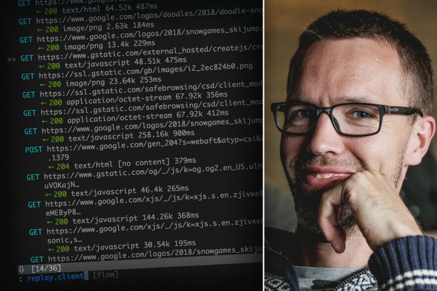 - Hva slags tjenester blir brukt av de bibliotekene og SDK-ene du bruker, og hva slags data sendes til disse tjenestene? spør Kodemaker-utvikler Nils Larsgård. Svaret er et program som mitmproxy. 📸: Kodemaker / kode24
