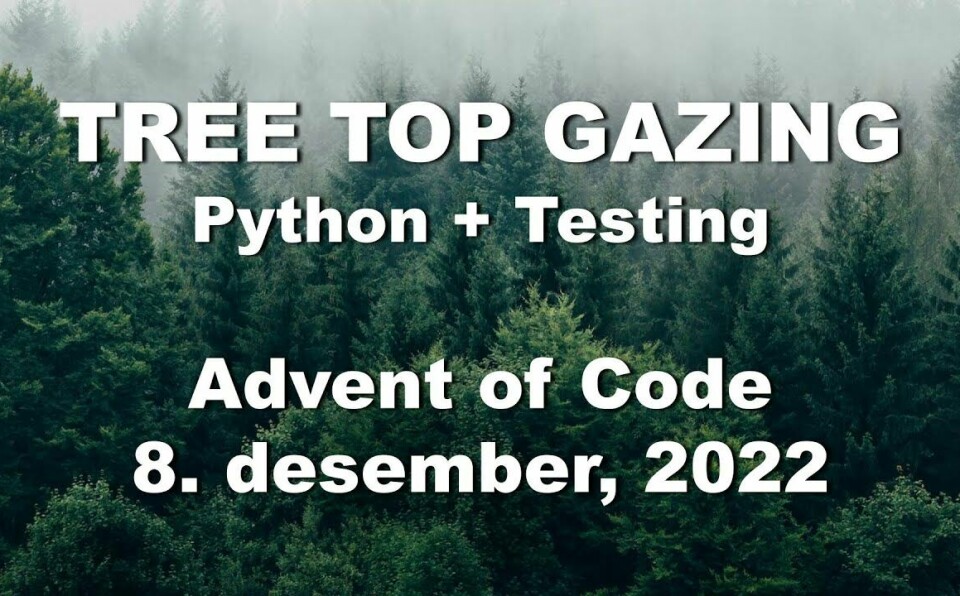 Tree Top Gazing: Python og testing - Advent of Code 2022 8. desember