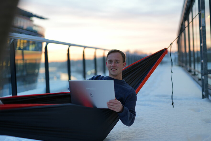 - Det har blitt datauthenting fra laptop og 4G på hengekøyetur i marka, så jeg kan vel si at en automatisering av dette hadde gjort seg på sikt, skriver Ole Martin Borge. 📸: Privat