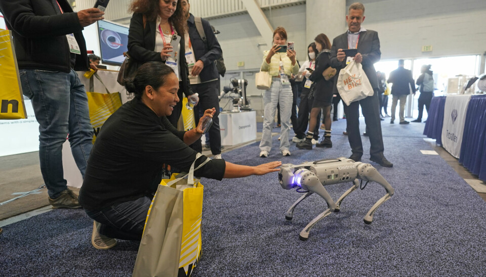 Unitree sin Go1 under årets CES-messe i Las Vegas. 📸: AP / Rick Bowmer / NTB