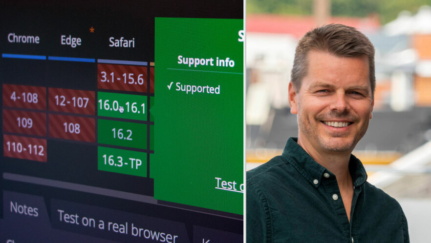 Helge Standal er sjefsarkitekt og frontend-sjef i Noa Ignite, og mener det er bra at støtten for web-standarder begynner å bli bedre på tvers av nettlesere. 📸: Kurt Lekanger / Noa Ignite