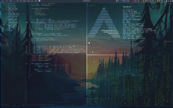 Bilde av mitt bspwm setup.