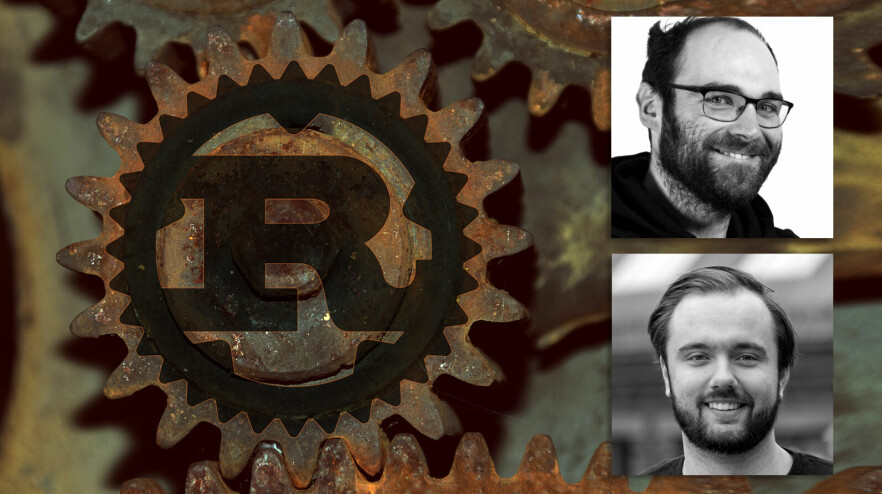 Julian Ertel (øverst) i Miles og Marcus Dahl i Everyday er begge tilhengere av programmeringsspråket Rust. 📸: PxHere (CC0 Public Domain) / Rust Foundation (CC-BY) / privat / kode24. Bilde av Marcus Dahl: grayscale. / Christoffer Stette