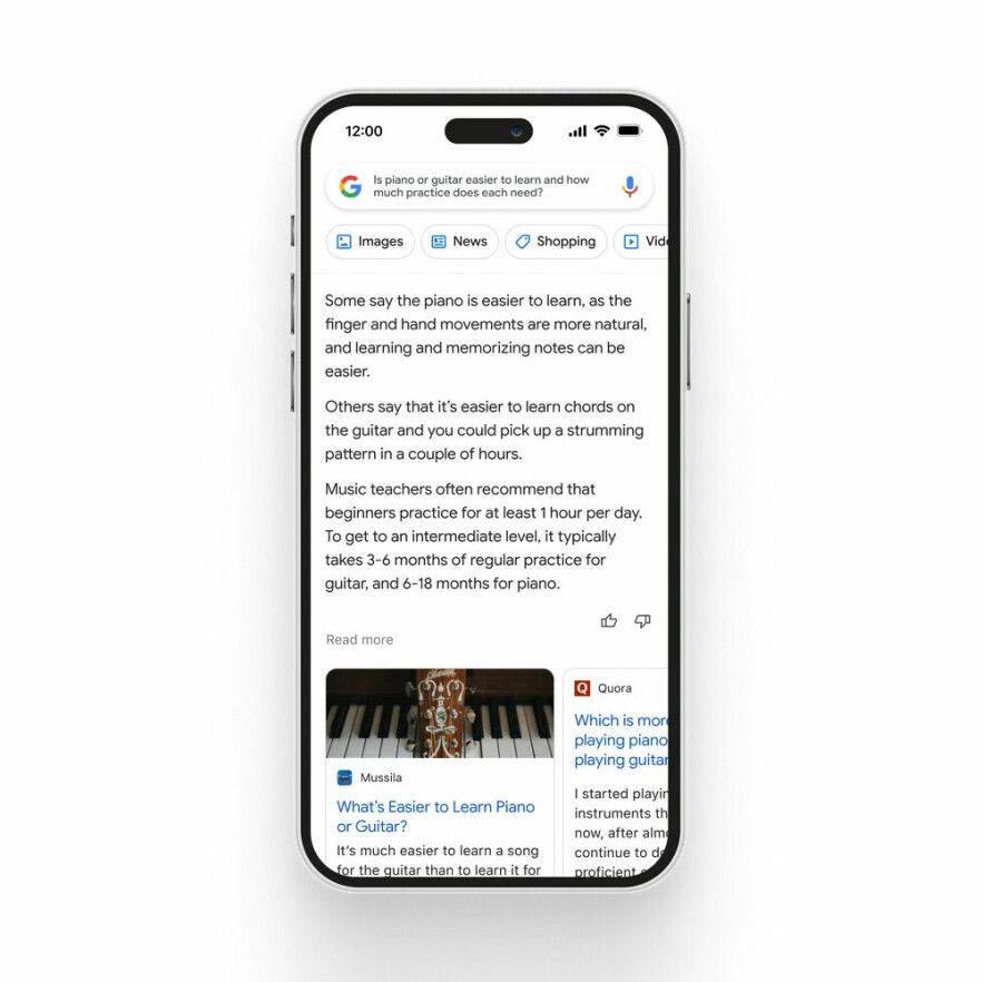 Slik skal Google Bard se ut, ifølge deres bloggpost. 📸: Google