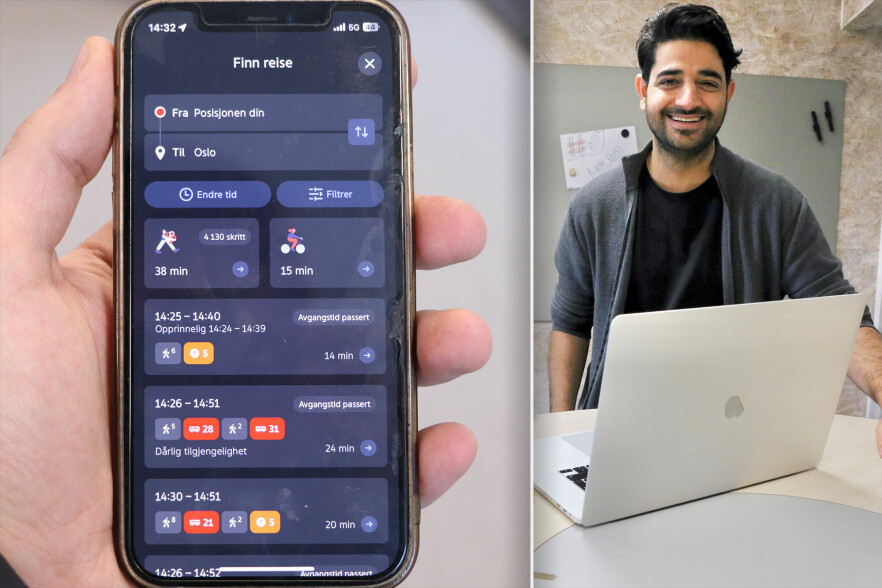 Ruter ønsker å bruke kunstig intelligens (AI) for å levere personlig tilpassede reiseforslag til kundene via Ruter-appen og har deltatt i Datatilsynets 'sandkasse for kunstig intelligens.' 📸: Mattis Vaaland/Privat