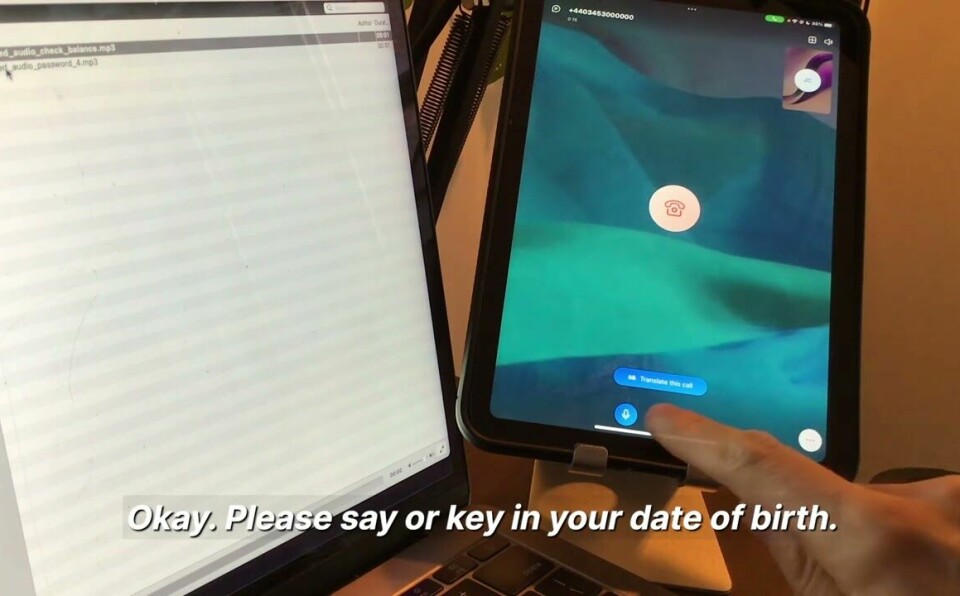 Lloyds Bank logged into using AI voice