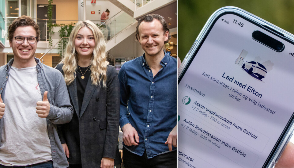Nicolas Almagro Tonne og May Helen Storvik er co-CTO-er, altså begge teknologisjefer i Elton. Jørgen Elton Nilsen (til høyre) er daglig leder. 📸: Kurt Lekanger