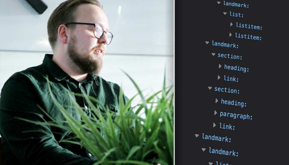 Kristofer Giltvedt Selbekk viser deg landemerker i HTML. 📸: Ole Petter Baugerød Stokke