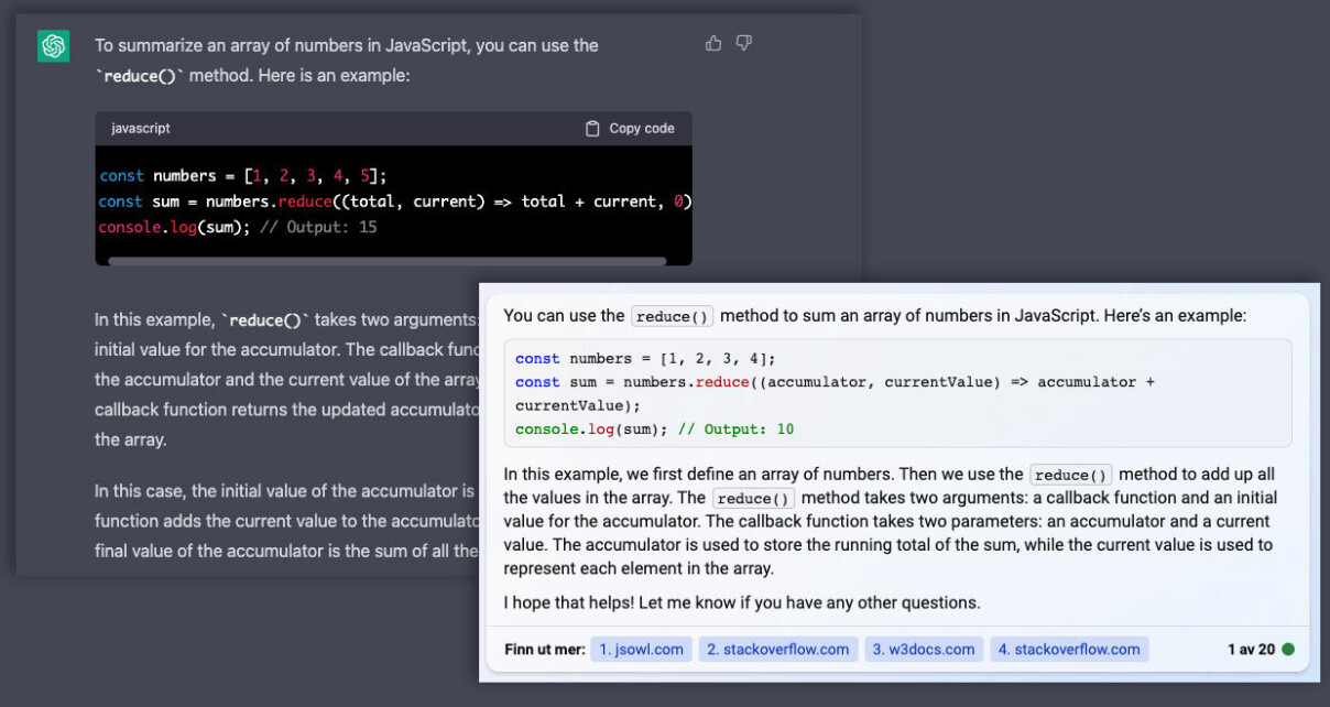 Bing vs. ChatGPT til programmering: - Begge gjør mange feil