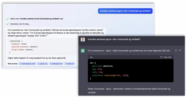 Bing vs. ChatGPT til programmering: - Begge gjør mange feil