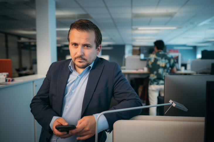 Nicolai Rygh, teknologidirektør i DNB, reagerer på ekte programmering-debatten. 📸: Stig B. Fiksdal