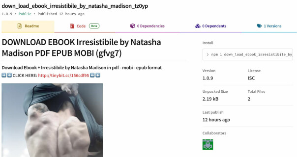 Ikke mye kode å finne i denne npm-pakken. 📸: Sandworm