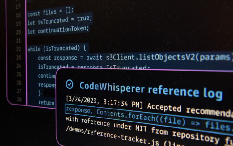 Amazon CodeWhisperer kan finne ut hvor koden kommer fra. 📸: Kurt Lekanger