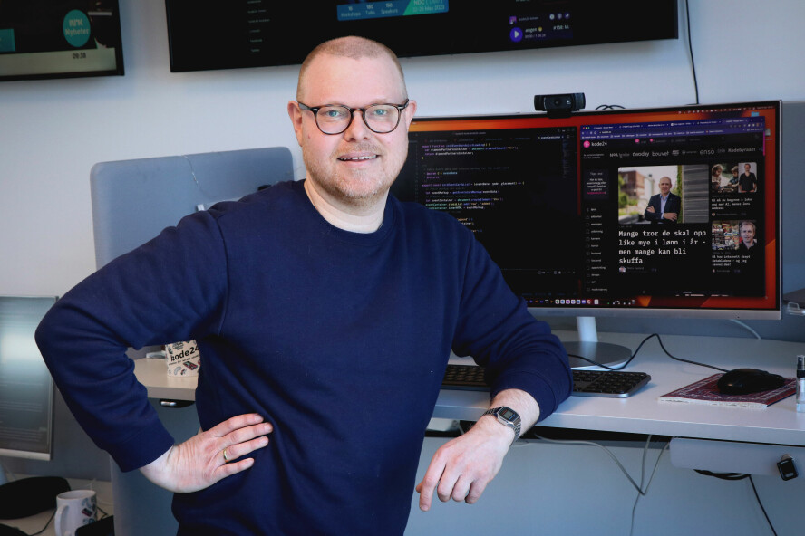 Jørgen Jacobsen i kode24 undres hvorfor frontend-utviklere ikke tjener bedre. 📸: Ole Petter Baugerød Stokke