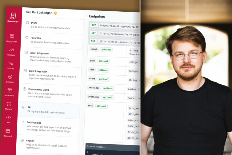 Helge Sverre Hessevik Liseth står bak hobbyprosjektet Kassal.app, som fungerer som en slags 'Prisjakt for dagligvarer'. 📸: Privat / Kurt Lekanger