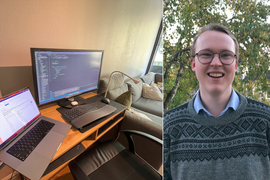Simon Bjørnøy i INEVO forteller om arbeidshverdagen. 📸: Privat