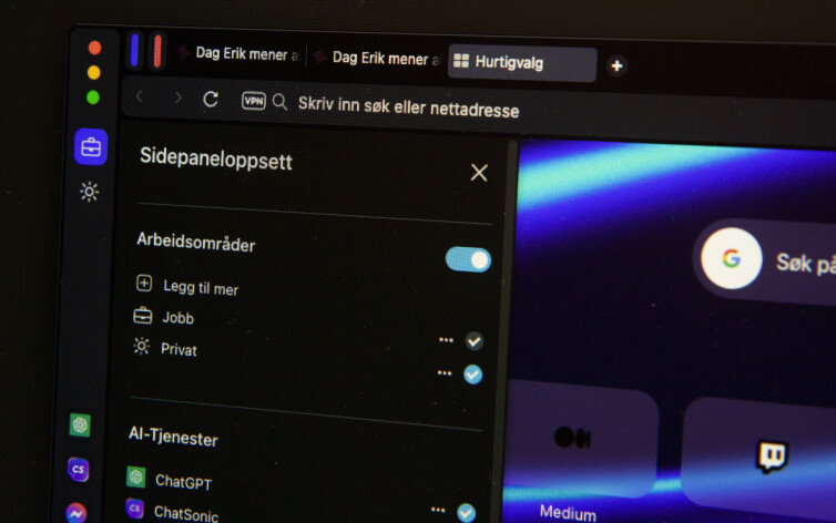 Opera One har fått et ganske lekkert brukergrensesnitt. 📸: Kurt Lekanger