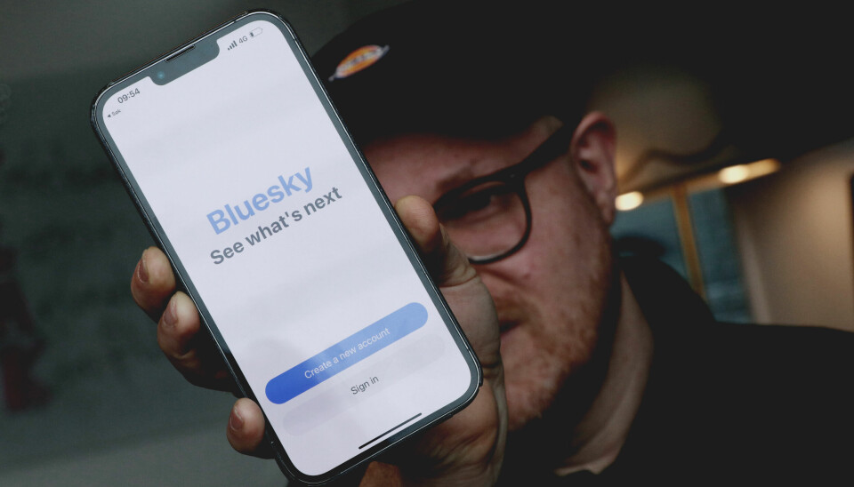 Bluesky tar av blant utviklere på Twitter. Jørgen i kode24 har ikke sluppet inn ennå, siden appen krever invitasjon. 📸: Ole Petter Baugerød Stokke