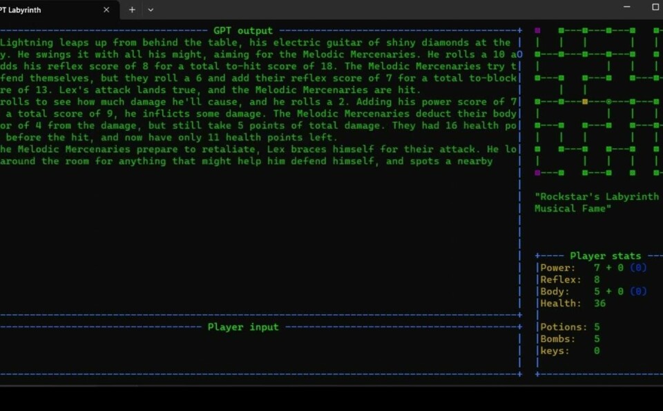 Game presentation: GPT labyrinth game