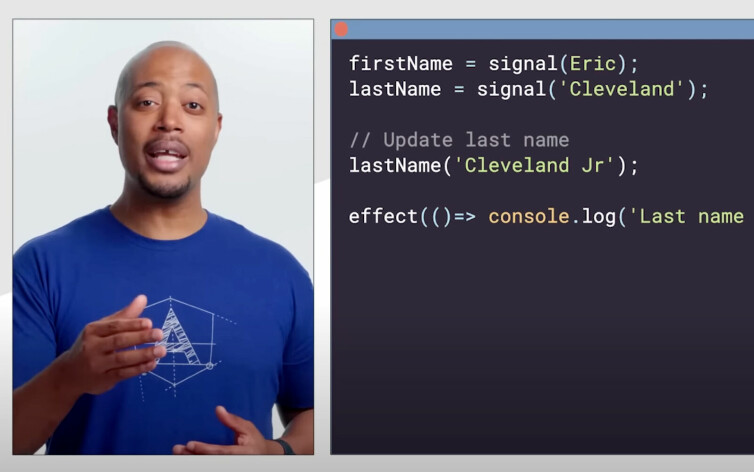 Nå kan du teste ut 'signals' i Angular. 📸: Google/YouTube