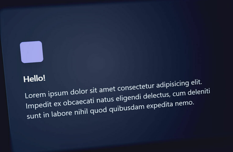 Når du beveger musa over denne boksen, vil lyset følge pekeren - det kalles en spotlight-effekt.