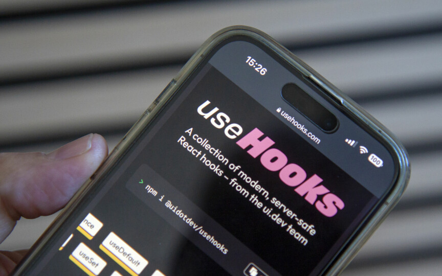 Med useHooks får du 50 fiks ferdige React-hooks. 📸: Kurt Lekanger