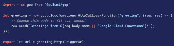 Google Cloud Functions med TypeScript og Pulumi.