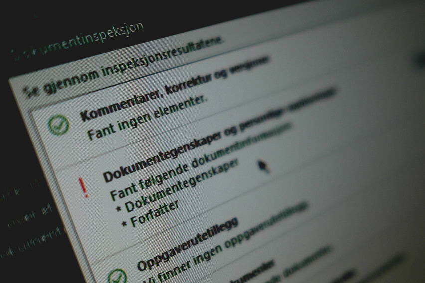 Udir sier at de har lagt ut en veiledning på sine nettsider om hvordan man sletter metadata. 📸: Ole Petter Baugerød Stokke