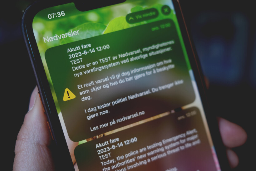 Mange nordmenn mnottok aldri nødvarsel-testen fra DSB. 📸: Ole Petter Baugerød Stokke
