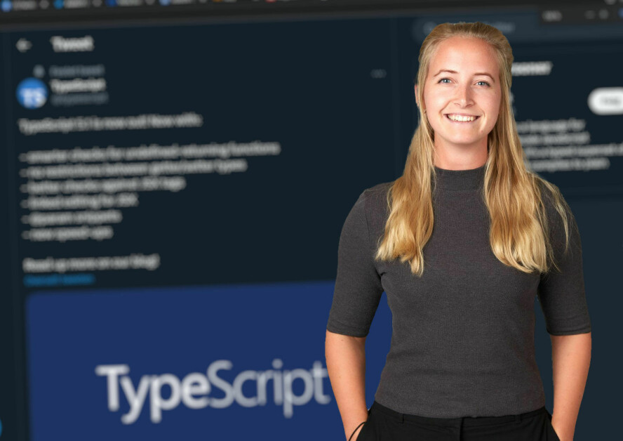 Caroline Odden oppsummerer frontend-uka i ForrigeUke. 📸: Bekk / kode24