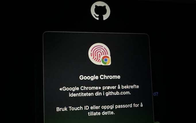 Med passnøkler kan du logge inn på GitHub med fingeravtrykk, ansiktsgjenkjenning eller en fysisk USB-nøkkel. 📸: Kurt Lekanger