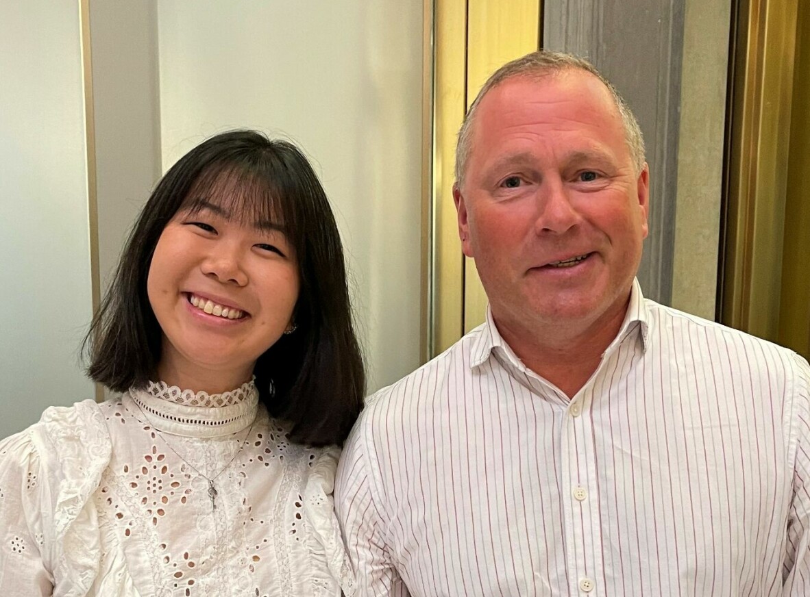 Elizabeth Pan er stolt over å ha fått mulighet til å jobbe sammen med Oljefondet-sjef Nicolai Tangen, som selv er svært opptatt av teknologi. 📸: Privat