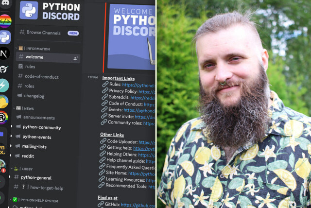 Python-discorden er antagelig verdens største Python-community. Leon 'Lemon' Sandøy har vært med nesten helt fra starten. 📸: Privat