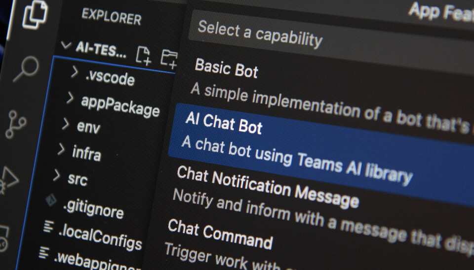AI Chat Bot-malen er nå tilgjengelig i Teams Toolkit for VS Code. 📸: Kurt Lekanger